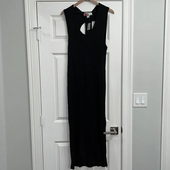 Free People | Dresses | Free People Beach Black Scoop Neck Racerback Midi  Dress Nwot Z554 | Poshmark